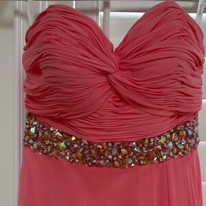 Jovani Strapless Beaded Waist Gown